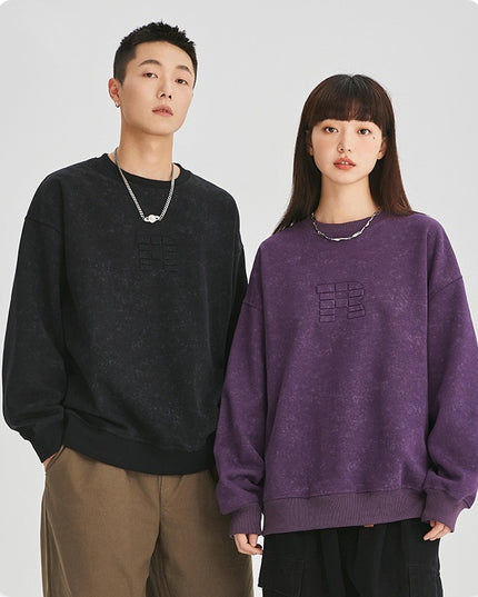 Steel Printed Round Neck Sweater For Men And Women