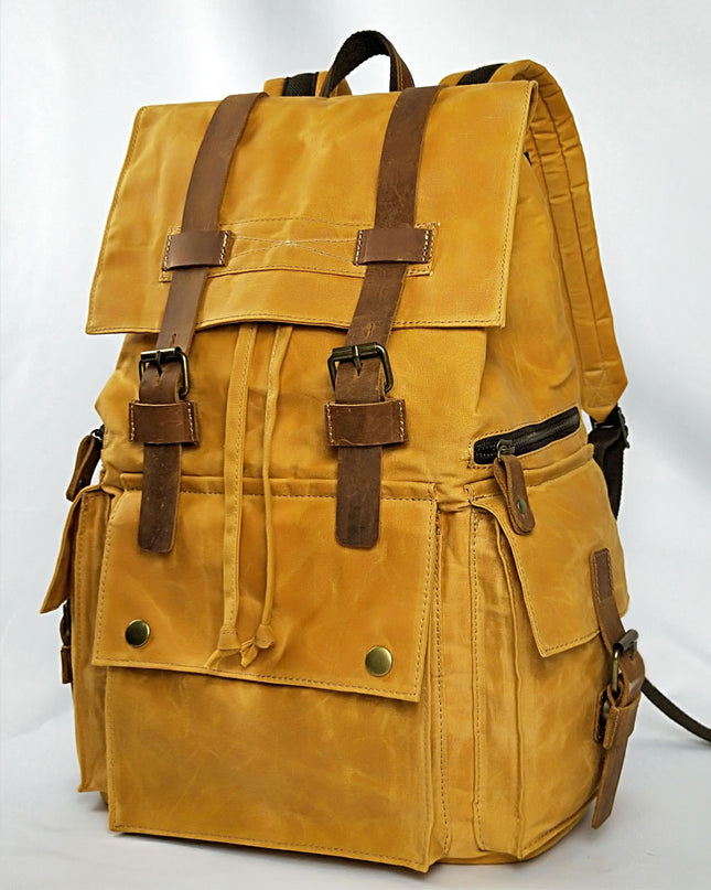 European And American Retro Waxed Canvas Backpack