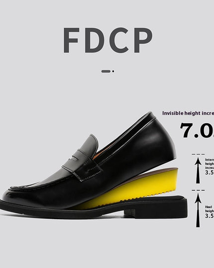 Men's Classic Slip-on Black Derby Couple Leather Shoes
