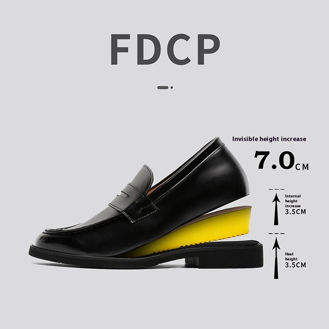 Men's Classic Slip-on Black Derby Couple Leather Shoes