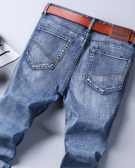 Jeans Men's Straight Loose Casual Pants Fleece-lined Thickened Men's Pants