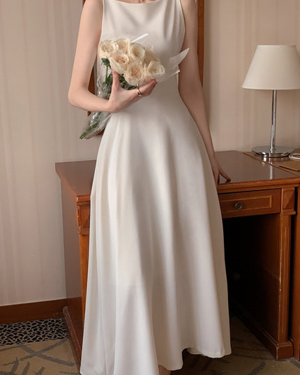 Off-shoulder Sleeveless Waist Slimming Dress