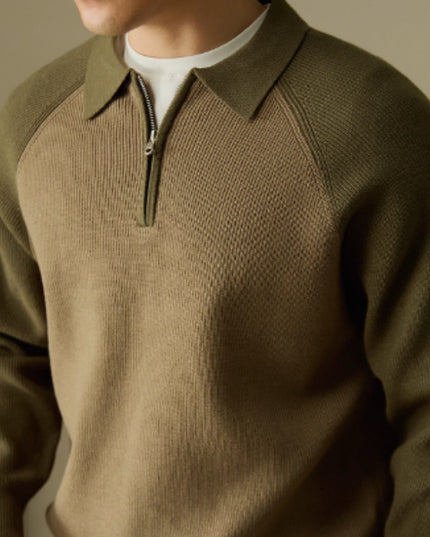 American Casual Half-height Zip Polo Sweater