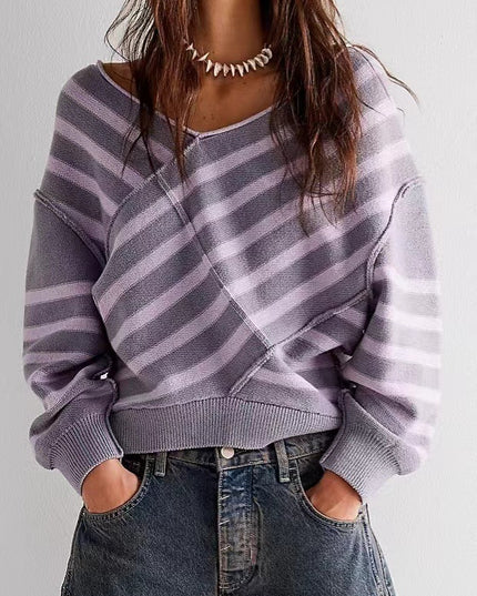 New Off-shoulder Loose Off-shoulder Top Long Sleeve Sweater
