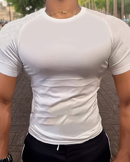 Men's Seamless Jacquard Round Neck Top