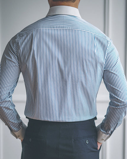 Men's Slim Fit Pointed Collar Long Sleeve Shirt With Different Colors