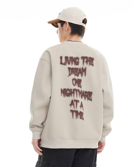 Men's American Style Trend Letters Printed Crew Neck Sweatshirt