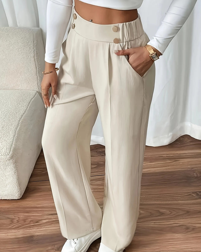 Draping Mop Casual Pants High Waist
