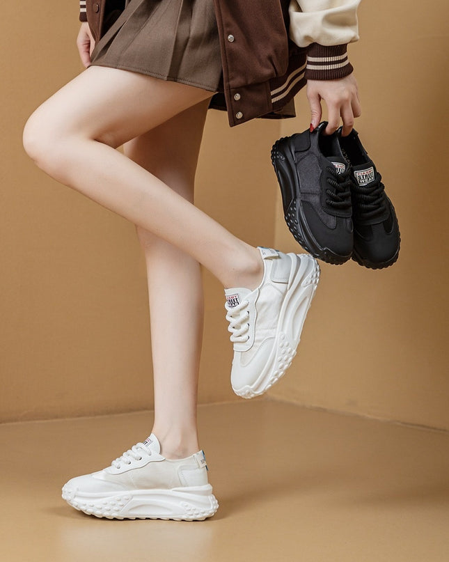 Dad Shoes Women's Fleece-lined Versatile Thick Bottom Small Size Sneaker