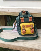 Dark green and mustard