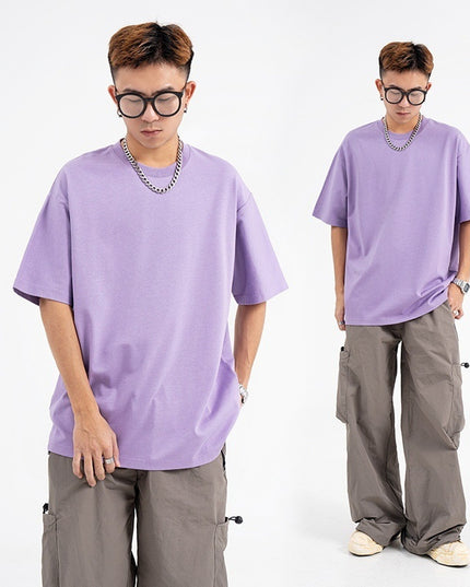 Heavy Men's Cotton Brand High Street Short Sleeve Loose T-shirt