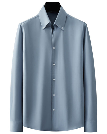 Large V-neck Men's Long-sleeved Business Shirt