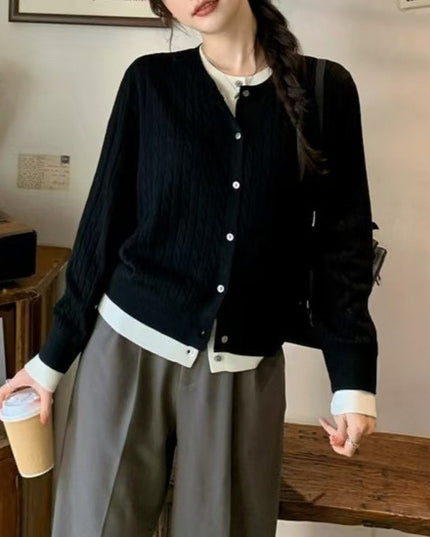 Korean Style Autumn And Winter Fake Two Pieces Sweaters Women's Fashion