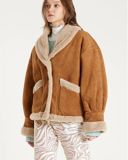 American Vintage Single-Breasted Lamb Fleece Top