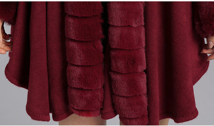 Oversized Loose Rex Rabbit Fur Collar Knitted Cardigan Jacket