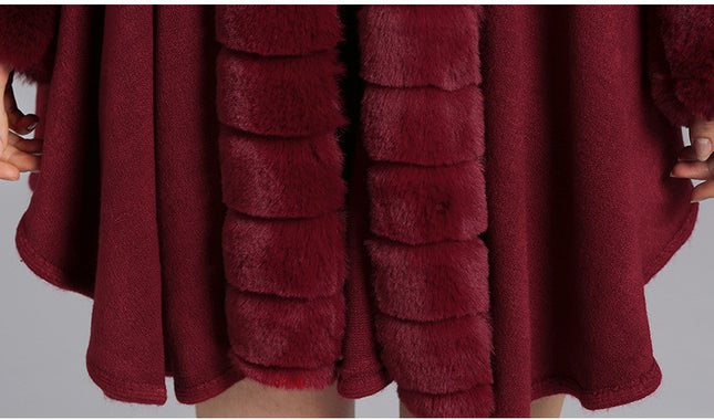 Oversized Loose Rex Rabbit Fur Collar Knitted Cardigan Jacket