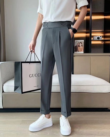 Draping Cropped Small Suit Pants Men