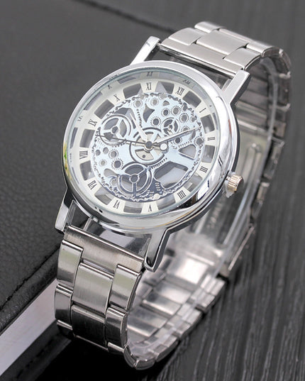 Fashion Non-mechanical Men's Watch Made Of Alloy Hollow Fashion Quartz