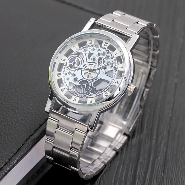 Fashion Non-mechanical Men's Watch Made Of Alloy Hollow Fashion Quartz