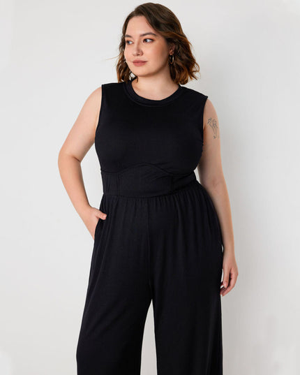 Women's Fashion Casual Pure Color All-matching Jumpsuit