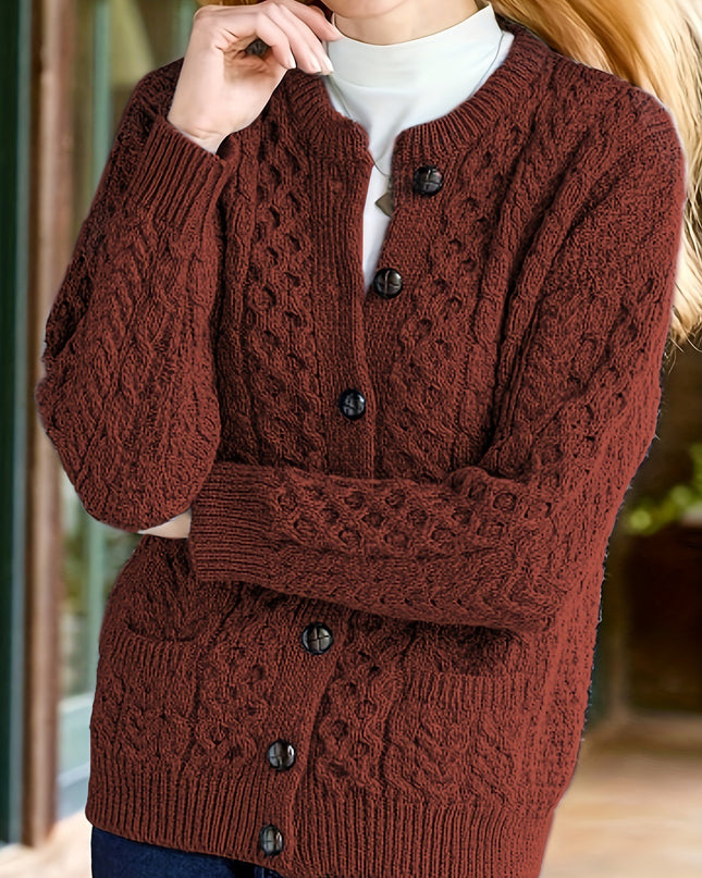 Women's Casual Knit Cardigan Sweater Cozy Long Sleeve