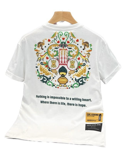 High Street Heavy Short Sleeve Letter T-shirt Men