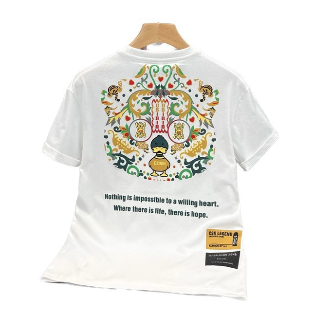 High Street Heavy Short Sleeve Letter T-shirt Men