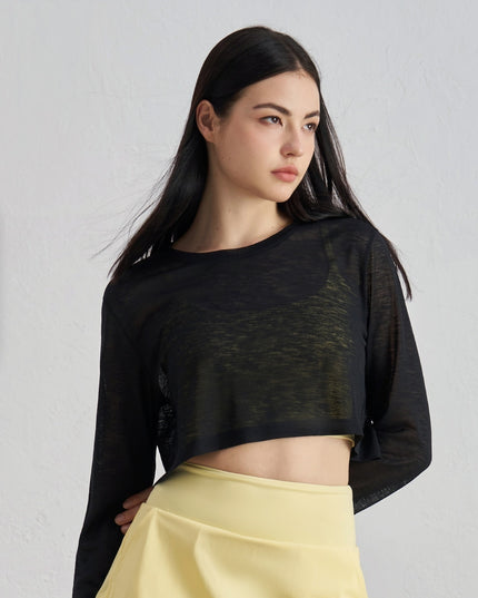 Bunchy Yarn Spring And Summer Loose Midriff Outfit Sports Long Sleeves Outerwear