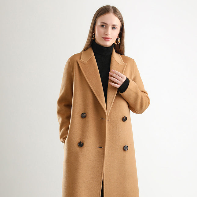 Women's Mid-length Woolen Wool Overcoat Coat