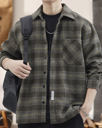 Men's Autumn And Winter Loose Long-sleeved Shirt Jacket Versatile Stain-resistant Top