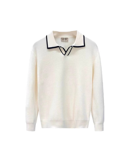 Lightly Mature Casual Polo Collar Sweater Men