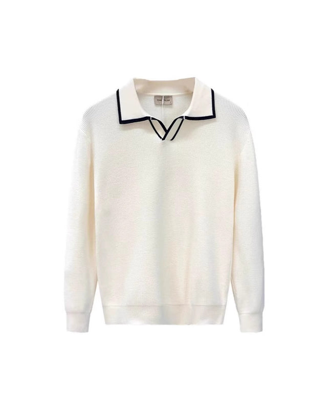Lightly Mature Casual Polo Collar Sweater Men