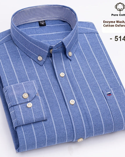 Men's Long-sleeved Cotton Shirt Business Casual Slim-fitting Shirt