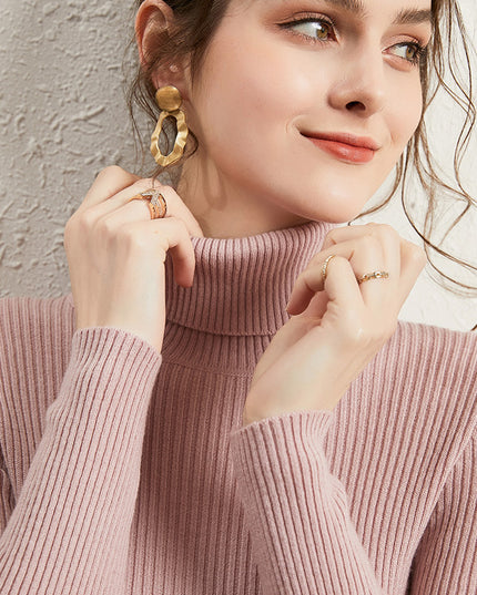 Women's Turtleneck Sweater Slim-fit Lapel Thickening Knitted Bottoming Shirt