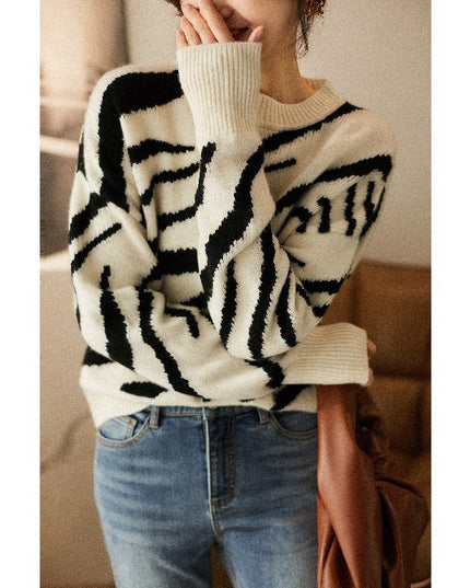 Loose Crew Neck Pullover Sweater Women