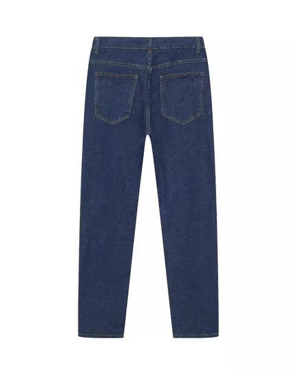 Stretch Denim Men's Pants Skinny Mid Waist