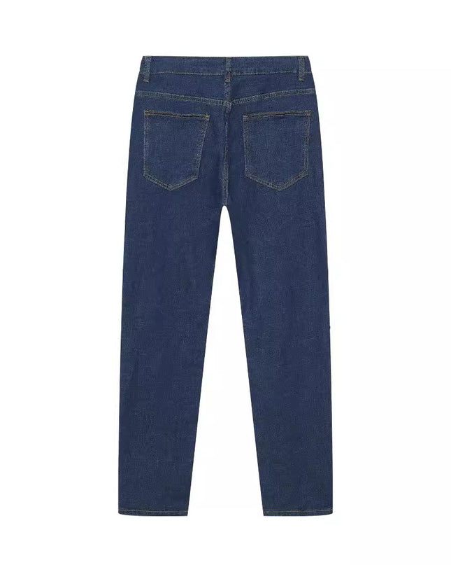 Stretch Denim Men's Pants Skinny Mid Waist