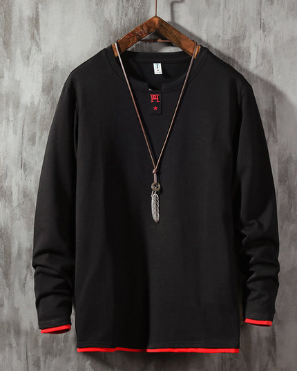T-shirt Long-sleeved Men's Cotton Casual Round Neck Bottoming Shirt