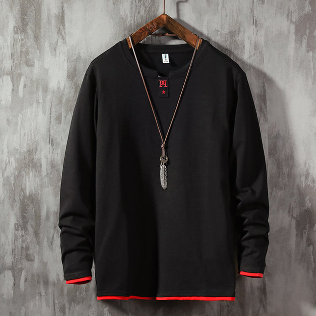 T-shirt Long-sleeved Men's Cotton Casual Round Neck Bottoming Shirt