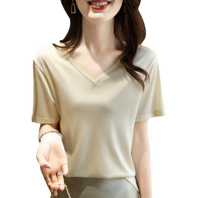 Vest Beautiful French Base Shirt Loose Satin Top