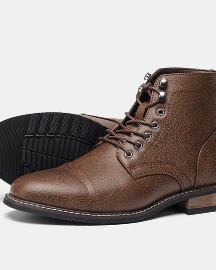 Men's Plus Size Retro Fashion Work Clothes Leather Martin Boots