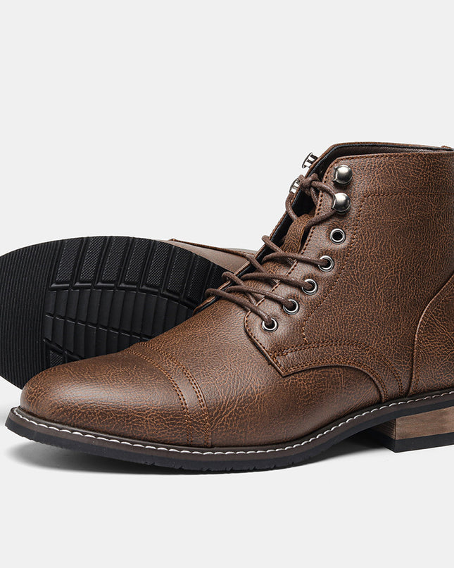Men's Plus Size Retro Fashion Work Clothes Leather Martin Boots