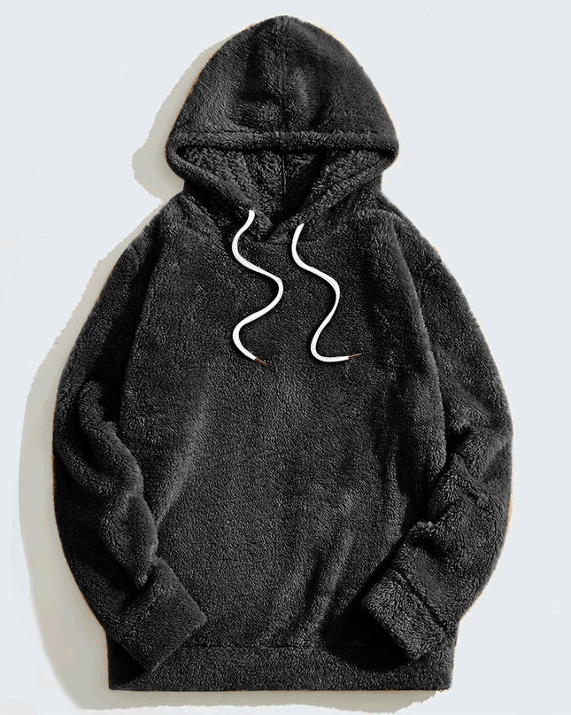 Autumn And Winter Thickening Double-sided Velvet Casual Loose Long-sleeved Hooded Sweater
