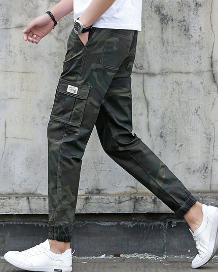 Camouflage tooling multi-pocket pants feet feet pants pants nine pants