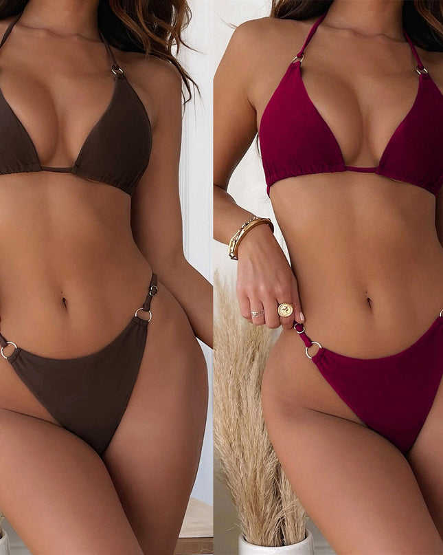 Women's Split Swimsuit Bikini Solid