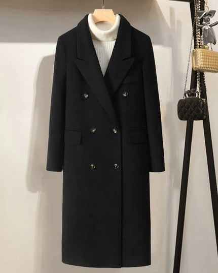 Women's Gray Woolen Plump Girls Loose All-match Coat