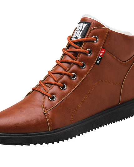 Men's cotton boots plus velvet warm mid-cut shoes men's Martin boots