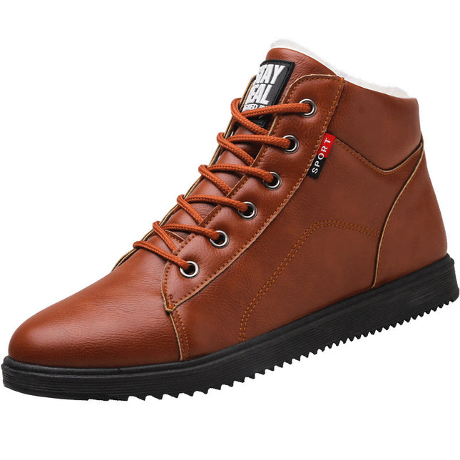 Men's cotton boots plus velvet warm mid-cut shoes men's Martin boots