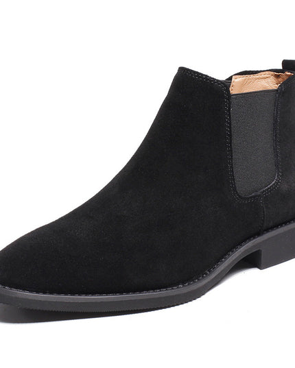 Men's pointed toe suede frosted Martin boots