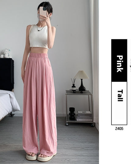 Loose Drape Casual Straight-leg Thin Ice Silk Wide-leg Pants